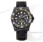 Swiss Grade Copy Rolex DIW Submariner Carbon Watch Yellow Markers Bezel